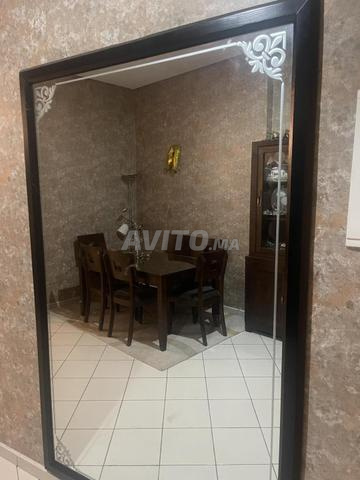 Miroir encadré de bois massif 1,97/1,3 m