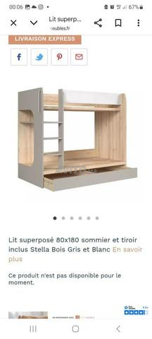 Lit superposé, lit enfant et bureau - 2