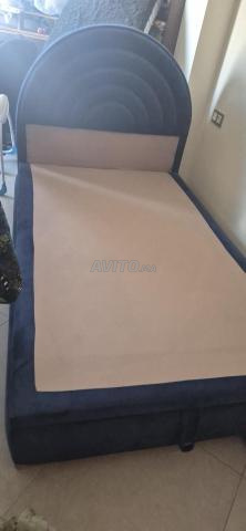 Lit tapissier 160× 200cm avec coffre de rangement - 2