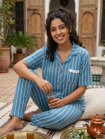 Pyjama Femme Rayé Bleu - 2