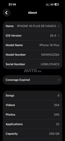 IPHONE 16 PLUS 256GB