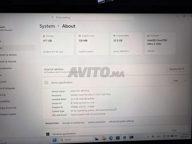 HP Elitebook 640 G11 512SSD 32RAM