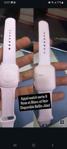 ساعة أبل سيريس 9 جديدة وردي أسود أزرق