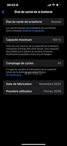 iPhone 16 Pro Max Batterie 100 avec 512 GB