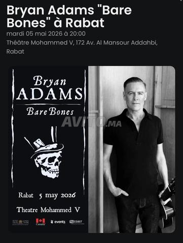 2 Billets Bryan Adams, Rabat 5 Mai 2026