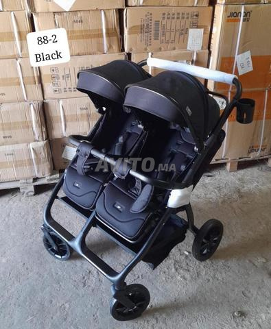 Poussette Double Jumelle Noir