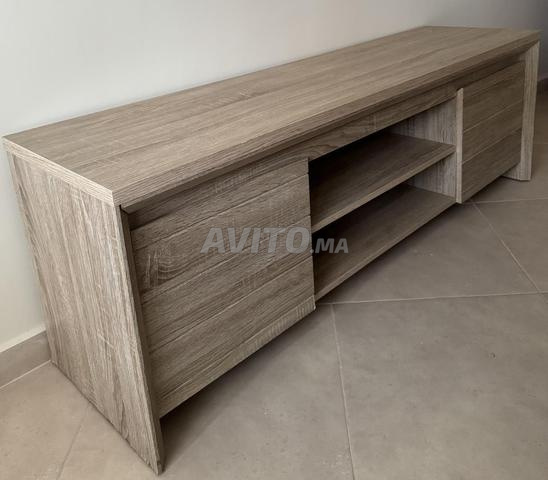 Meuble TV moderne importé décor chêne clair - 2