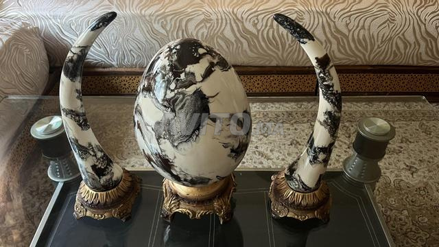 Déco style marbre design noir & blanc lot 3 pièces