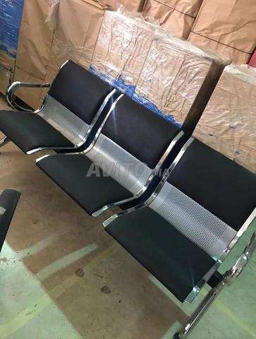 Banquette d'attente chromé 3 places en stock