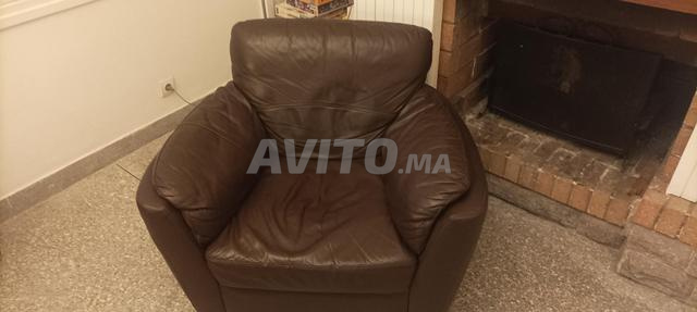 3 canapés cuir marron - 2