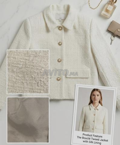 Veste en Tweed Bouclé Crème - Style Chic