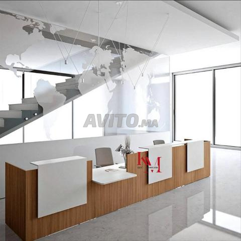 Bureau d'accueil Comptoir Local en Bois