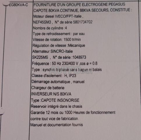 GROUPE ELECTROGENE 80KVA - 2