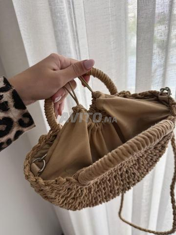 حقيبة شاطئ شبكية باللون البيج - 2