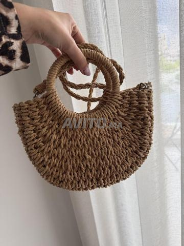 Sac de plage en maille beige