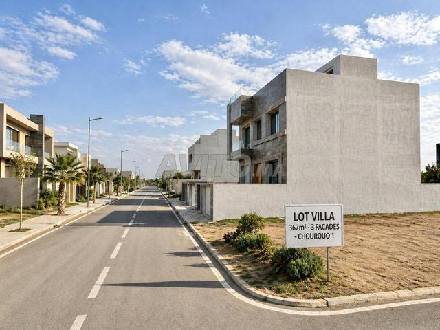 Terrain villa 367 m² – 3 façades – Chourouq 1 Fès