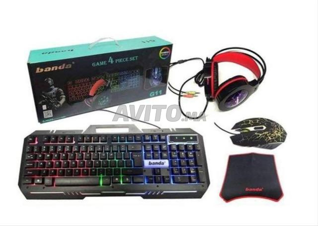 لوحة مفاتيح وفأرة وسماعة ورأس وسجادة 4 قطع