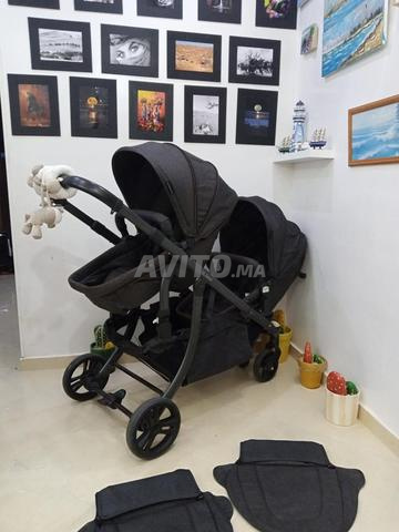 عربة أطفال توأم وجهين أصلية بحالة جيدة - 2