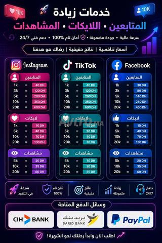 Augmentation des abonnés et des likes Instagram et Facebook