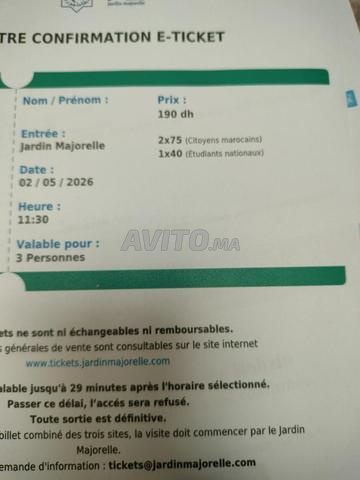 3 tickets visite jardin Majorelle marrakech