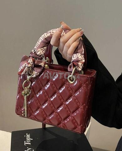 Nouveau sac à main diamant rouge bordeaux - 2