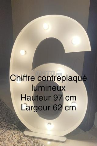 Chiffre lumineux en contreplaqué
