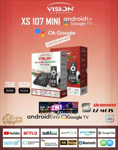 Vision xs 107 mini tv box avec smart x2 12 mois