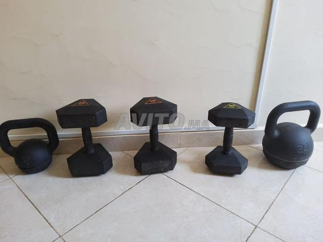 Lot complet haltères et kettlebells, 76 kg