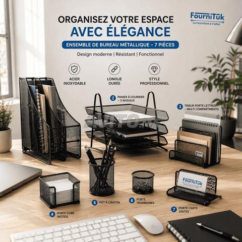 Ensemble de Bureau Métallique 7 Pièces - 2