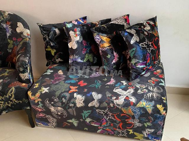Ensemble chaise fauteuil 4 oreillers et tableau - 2