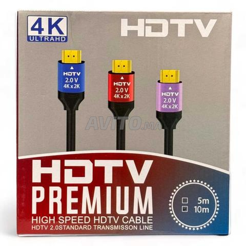 Câble HDMI Premium HDTV 4K – 1.5M - 3M - 5M - 10M