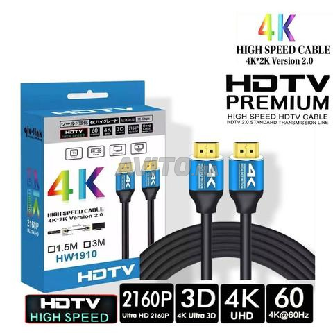Câble HDMI Premium HDTV 4K – 1.5M - 3M - 5M - 10M - 2