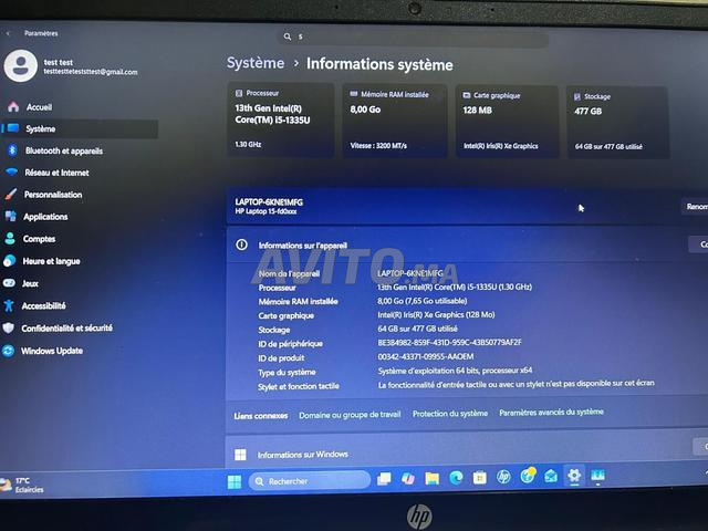PC HP i5 13ème génération comme neuf