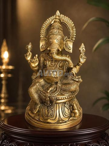 Statue originale ancienne de Ganesh en cuivre - 2