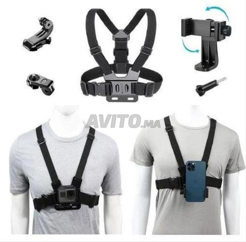 حامل كاميرا/هاتف على الصدر مناسب GoPro و الهواتف