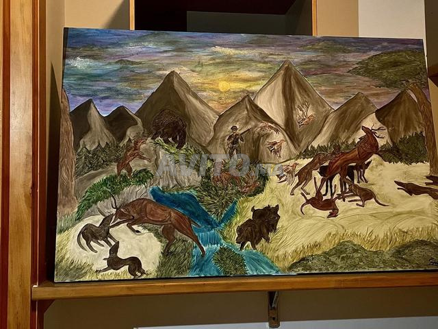 Peinture à l'huile sur toile 140cm sur 90