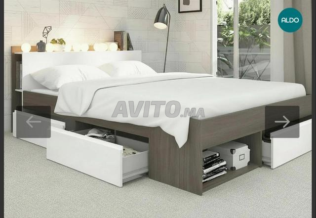 Lit adulte avec matelas et surmatelas - 2