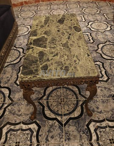 Table basse bronze XXe et marbre vert des alpes - 2