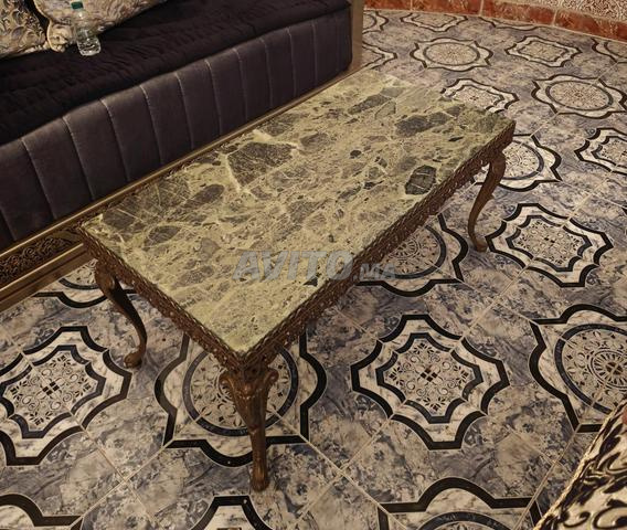 Table basse bronze XXe et marbre vert des alpes