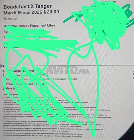 Tickets Boudchart à Tanger
