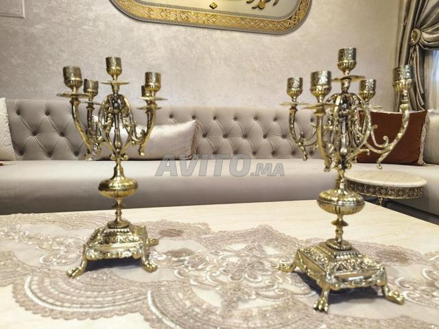 Paire de chandeliers en laiton - 2