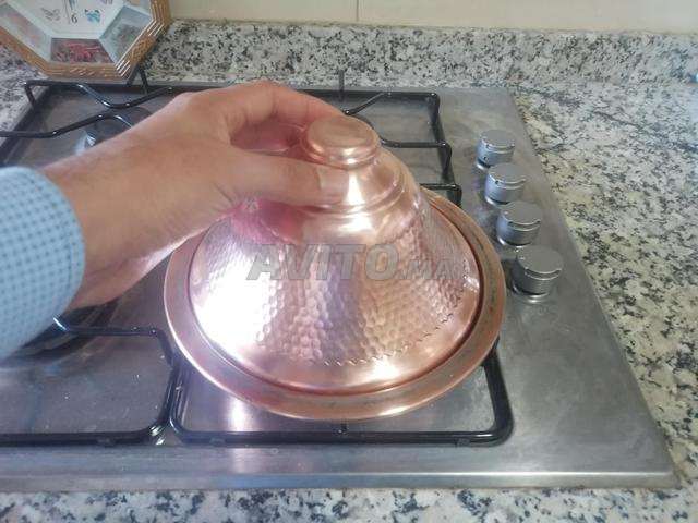 طاجين نحاس أحمر صغير - 2