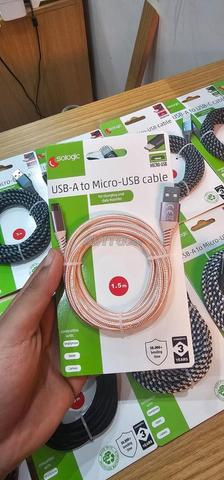 Câble Sologic USB-A vers Micro USB – 1.5m / 3m - 2