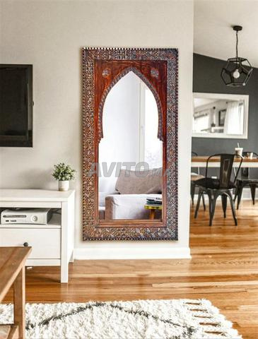 Miroir Marocain Artisanal en Bois de Cèdre - 2