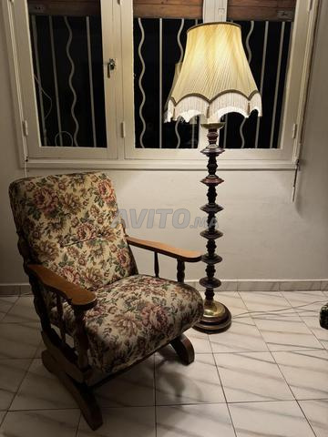 Fauteuil à bascule en bois massif vintage relax