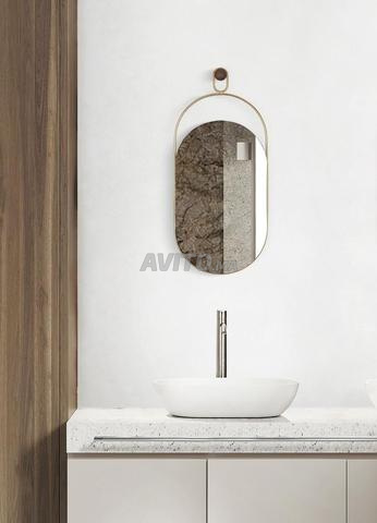 Miroir en laiton et bois - 2