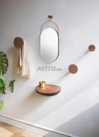 Miroir en laiton et bois