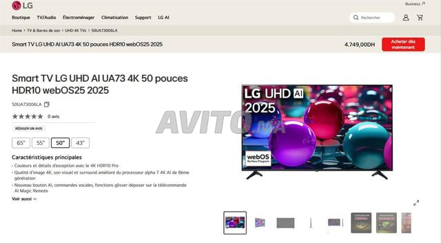 LG UA73 50 pouces - 2