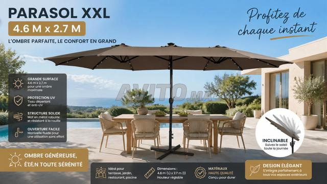 Double Parasol 4,6 M X 2,7 M Taupe - LED