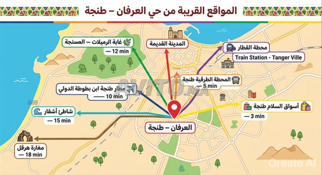 شقة للكراء اليومي طنجة العرفان 2 للعائلات - 2